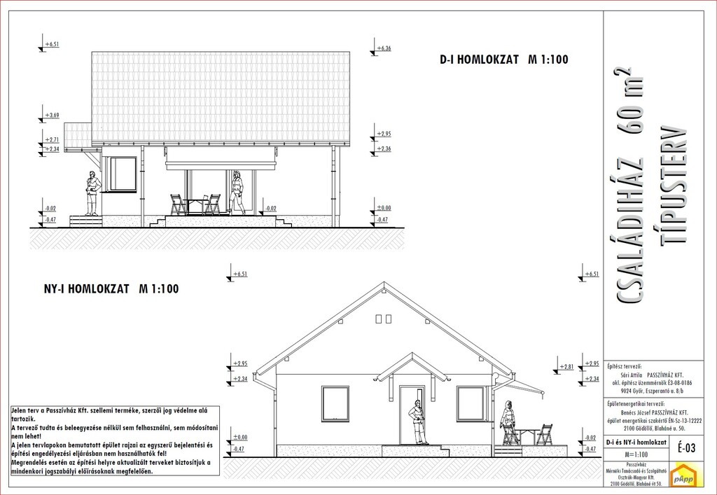 passzívház Dél és nyugat homlokzatok